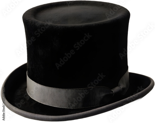 black top hat on white