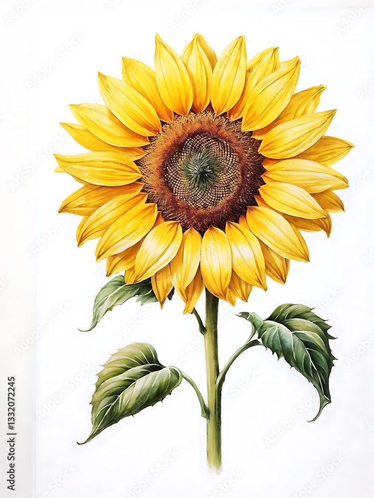 Obraz premium Single Sunflower Illustration