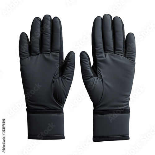 Minimalist thermal gloves with touchscreen tips Isolated on Transparent Background