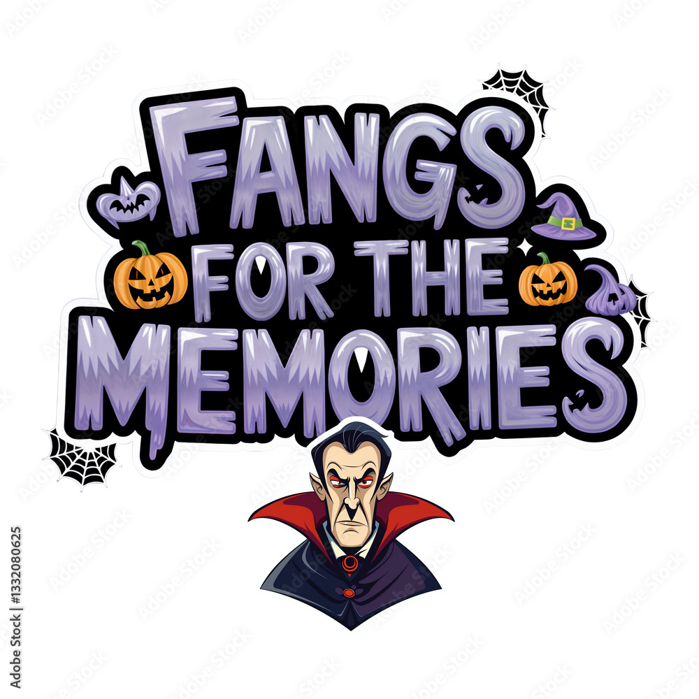 a Halloween-themed design with the text