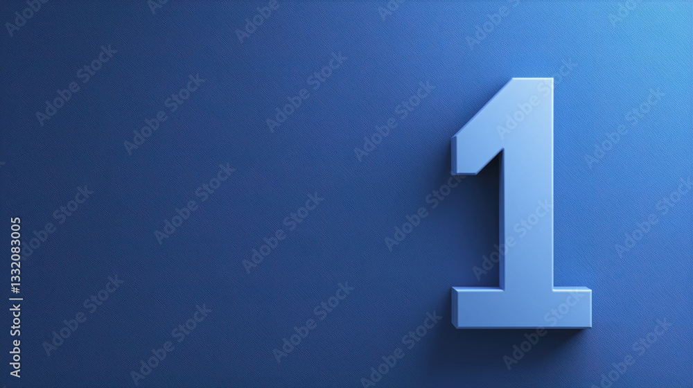 Sleek minimalist number one icon on blue background, perfect for design projects Sleek minimalist number one icon on blue background, perfect for design projects