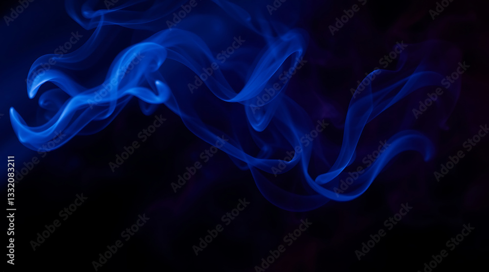 custom made wallpaper toronto digital: A dark and atmospheric background with swirling mystical smoke and dramatic light rays. Deep blues, purples, and subtle gold accents, sense of mystery and cinematic depth. Created with generative AI