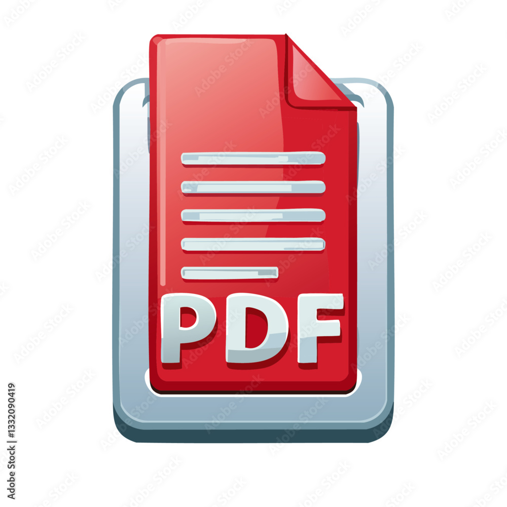 red pdf document folder vector icon design isolated