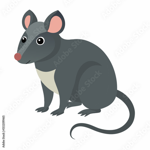 Cartoon cute rat.Colorful illustration mouse.
.Suitable for children's books, sticker, mascot, logo.Vector illustration animal on white background