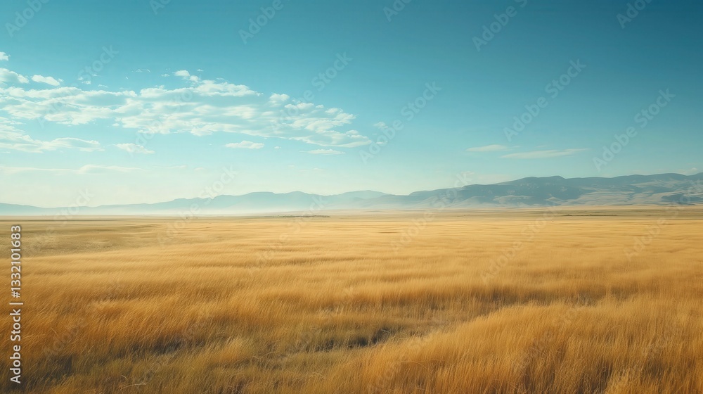 Golden Wheat Field Under a Clear Sky Golden Wheat Field Under a Clear Sky