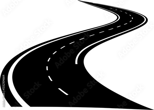 asphalt road with white background