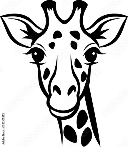 giraffe head vector illustration