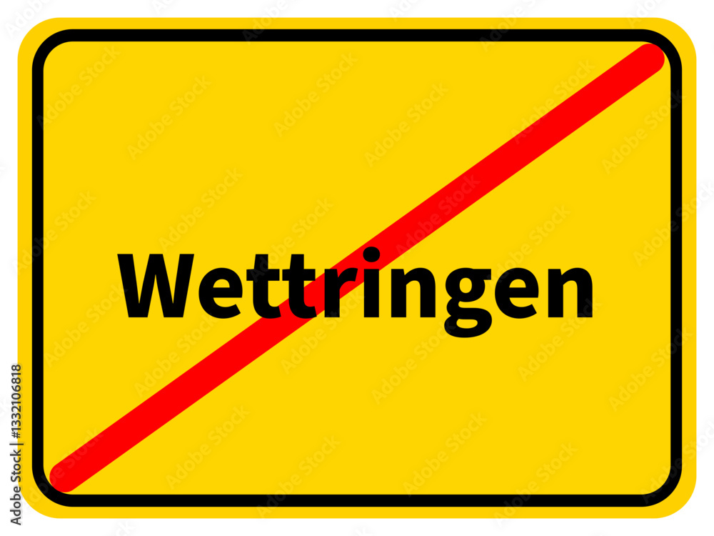 Illustration eines Stadtausgangsschildes von Wettringen, einer Gemeinde des Kreises Steinfurt Illustration eines Stadtausgangsschildes von Wettringen, einer Gemeinde des Kreises Steinfurt