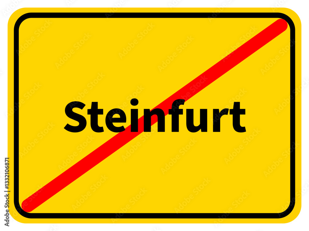 Illustration eines Stadtausgangsschildes von Steinfurt, einer Gemeinde des Kreises Steinfurt Illustration eines Stadtausgangsschildes von Steinfurt, einer Gemeinde des Kreises Steinfurt
