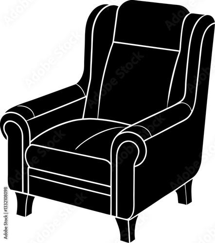 black leather armchair