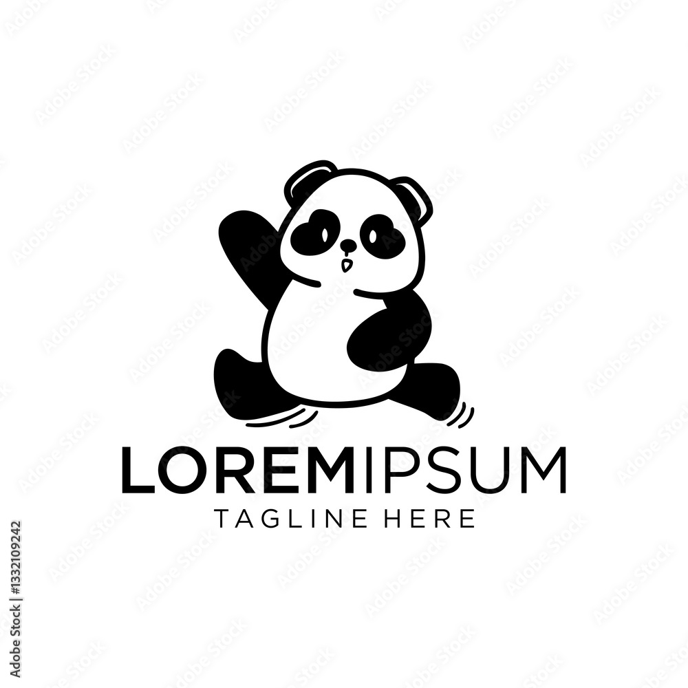 Obraz premium With a sitting pose and raised hands, this logo is perfect for brands that focus on the world of children or fun products.