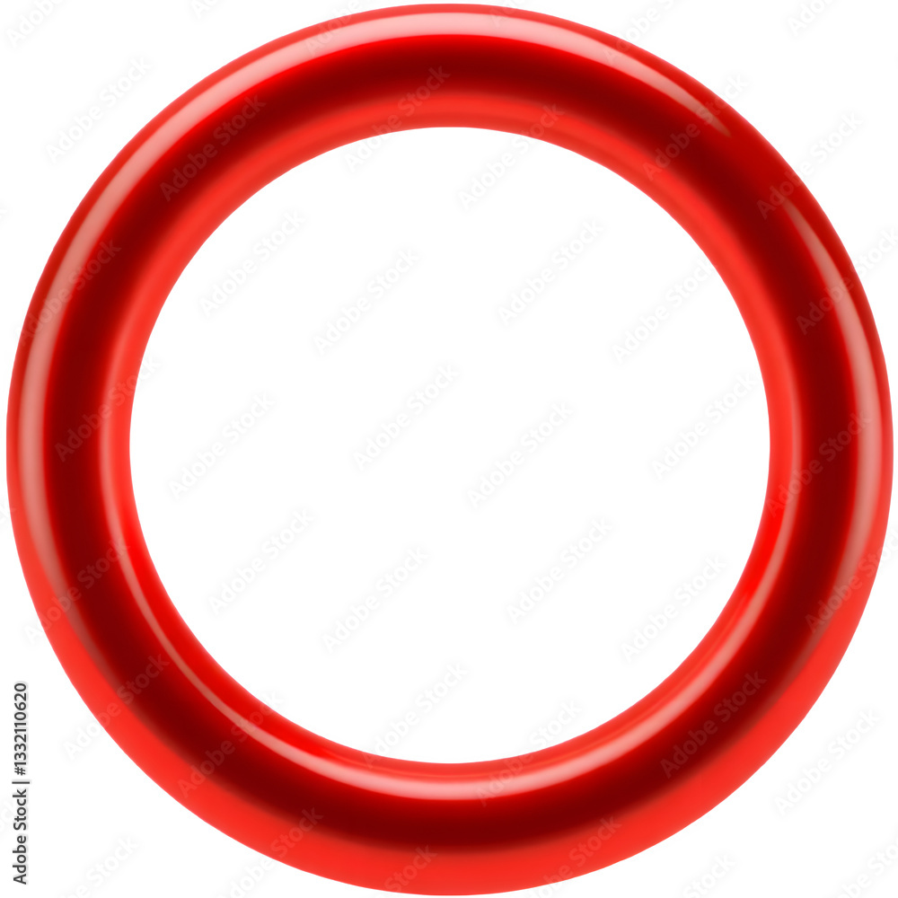 A vibrant red circular ring with a smooth, glossy surface, characterized by its bold color and clean lines. A vibrant red circular ring with a smooth, glossy surface, characterized by its bold color and clean lines.