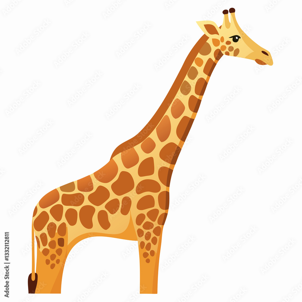 A Gentle Giraffe Gracefully Stands Against A Pristine Isolated on Transparent Background Showcasing Its Unique, Warm-toned Spotted Coat A Gentle Giraffe Gracefully Stands Against A Pristine Isolated on Transparent Background Showcasing Its Unique, Warm-toned Spotted Coat