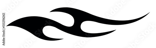 Abstract tribal fire flame tattoo stencil, racing car vinyl sticker and airbrush stencil vector art eps 10 file.