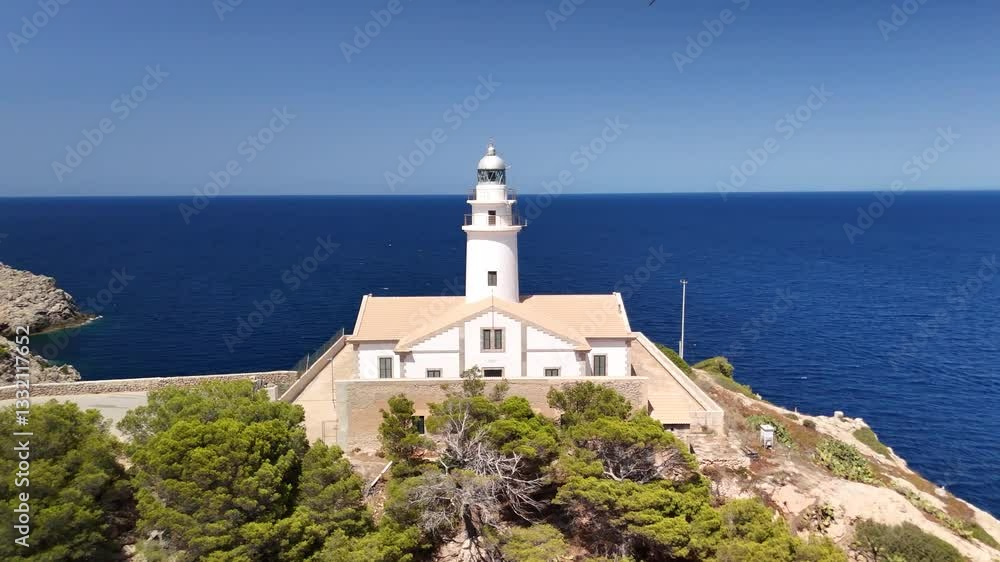 Drone Lighthouse Midetterianian Sea Beach Sky Drone Lighthouse Midetterianian Sea Beach Sky