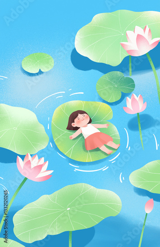 pink water lily