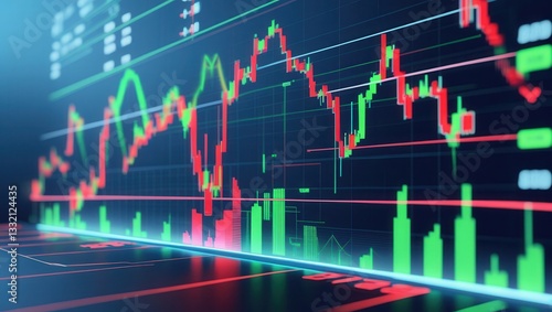 Digital financial model, market trends, price movement, trading analysis investment, cryptocurrency stocks, stock exchange, business management