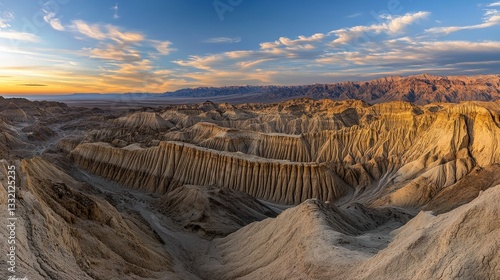 A breathtaking morning panorama featuring cliffs, beaches, rivers, and lush greenery set against a clear sky, ideal as a calming nature wallpaper