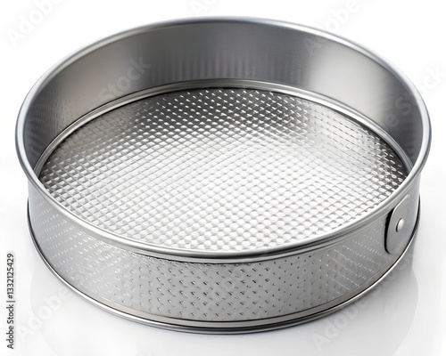 A Gleaming, Textured Cake Tin, Ready For Baking Delicious Treats, Promising Sweet Success In The Kitchen With Its Sturdy, Silver Design