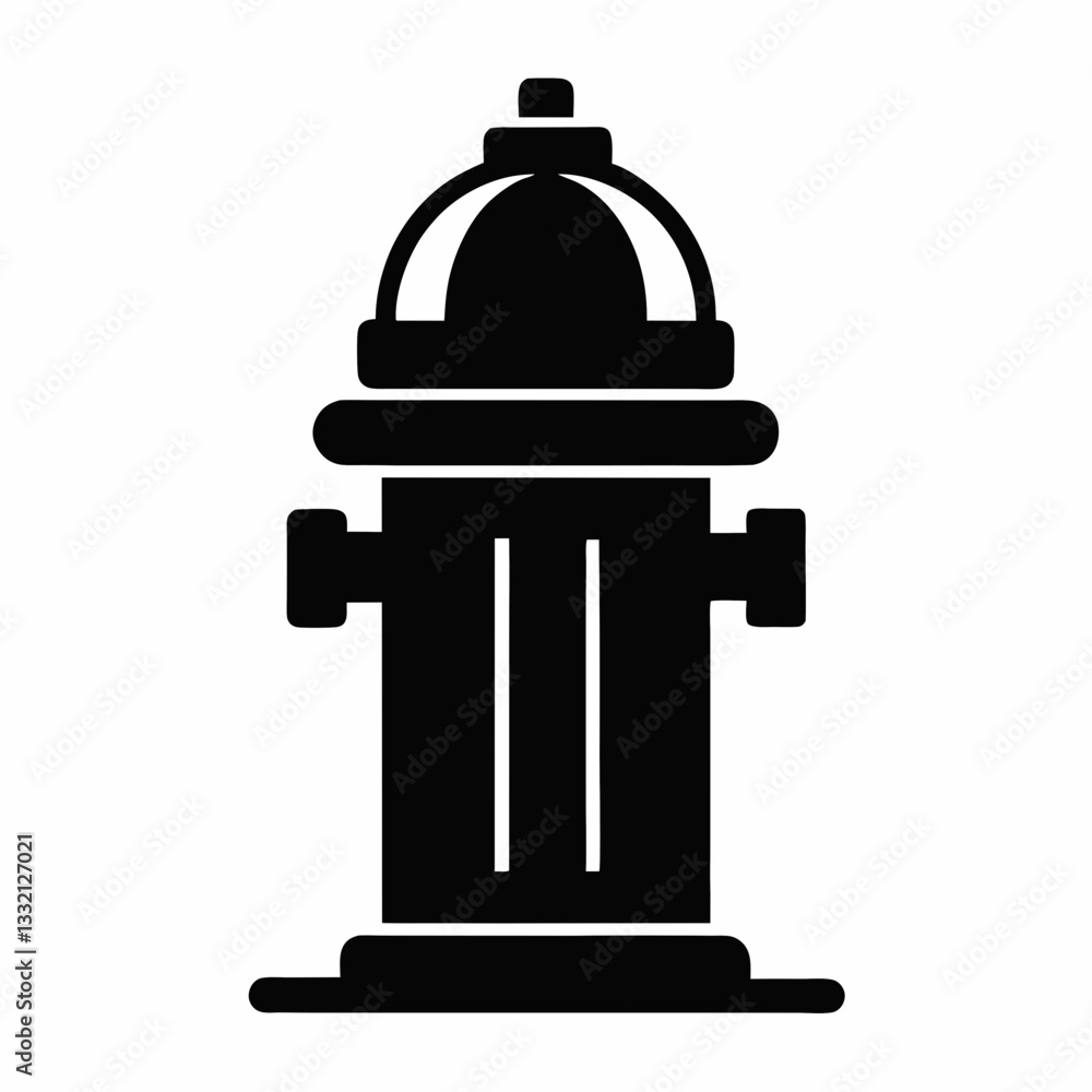 Silhouette of fire hydrant and fire extinguisher signs in black vector illustration for business design Silhouette of fire hydrant and fire extinguisher signs in black vector illustration for business design