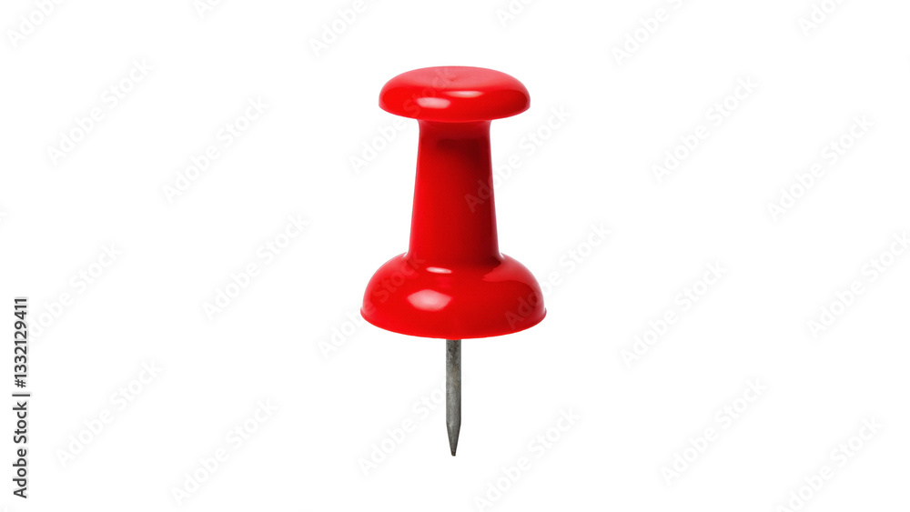Vibrant Red Push Pin Isolated on Transparent Background for Office Supplies and Stationery Use Vibrant Red Push Pin Isolated on Transparent Background for Office Supplies and Stationery Use