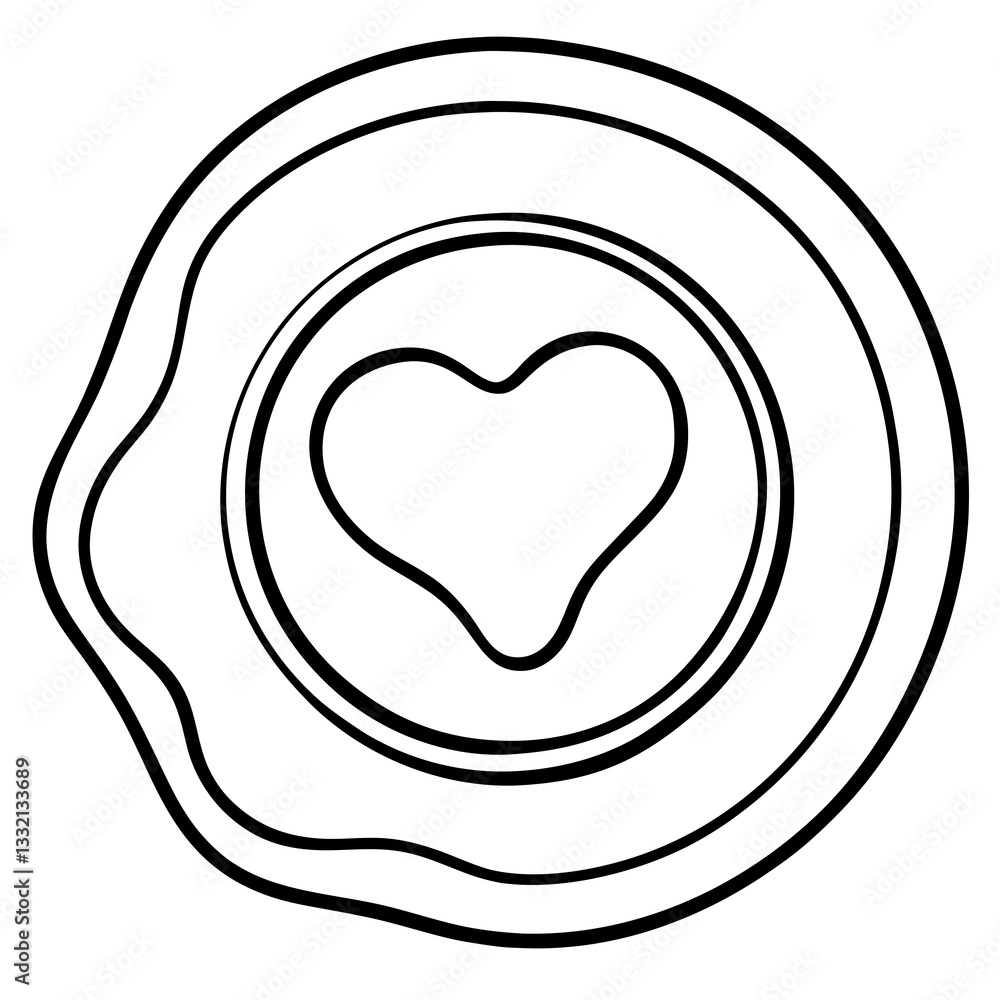 Vector Outline of Heart Wax Seal Vector Outline of Heart Wax Seal