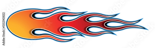 Speed flame sports car decal vinyl sticker. Racing car tribal fire flames vector art graphic. Side vehicle decoration for car, auto, truck, boat, suv, motorcycle.