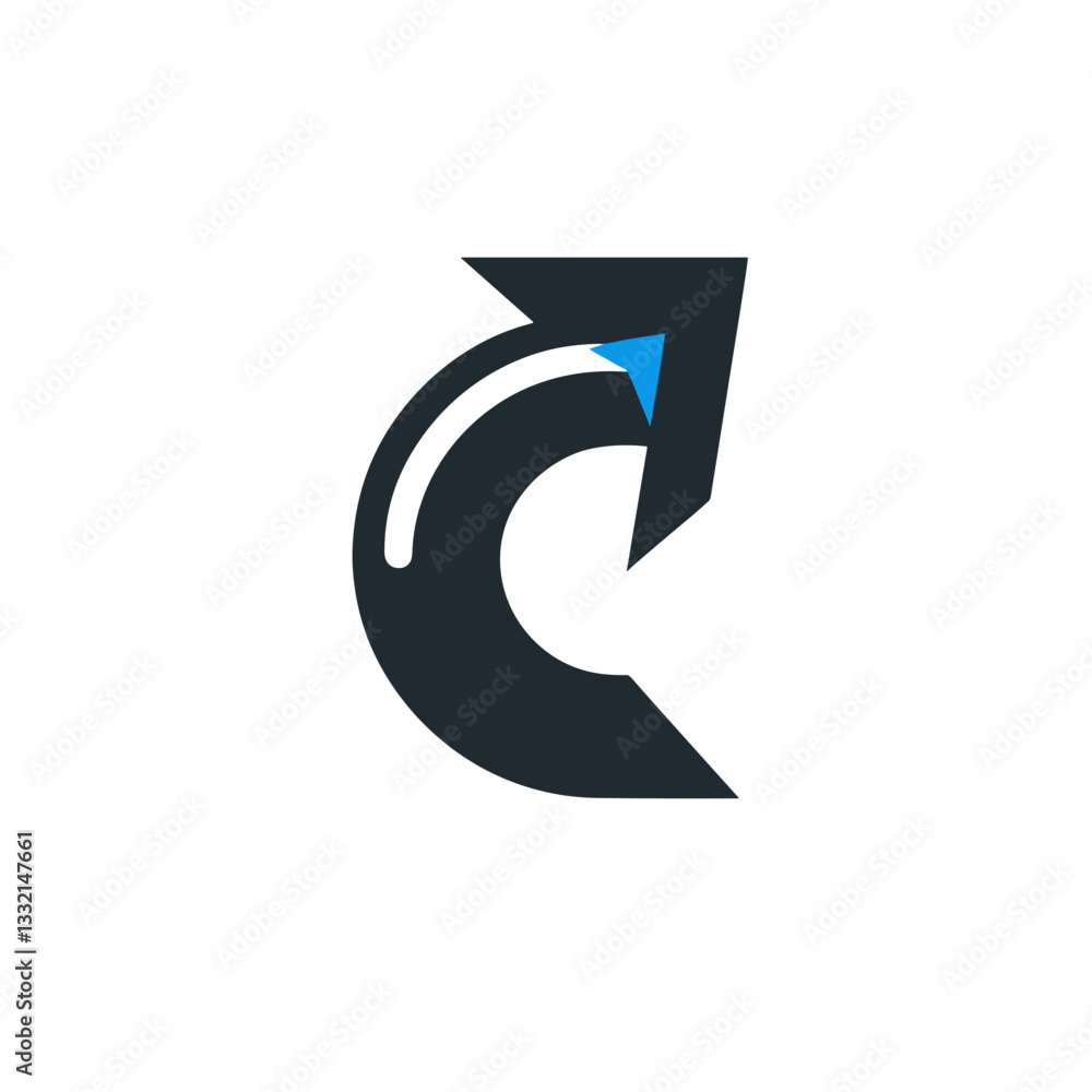Directional arrow logo design on white background Directional arrow logo design on white background