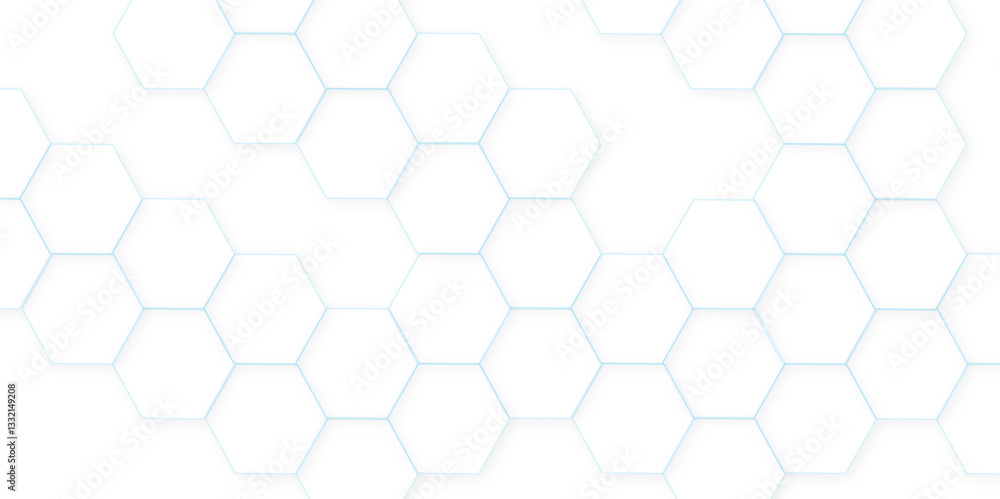 Abstract Vector seamless 3d creative white hexagons backdrop background. geometric white grid emboss hexagonal background, technology mesh cell seamless pattern. Abstract Vector seamless 3d creative white hexagons backdrop background. geometric white grid emboss hexagonal background, technology mesh cell seamless pattern.