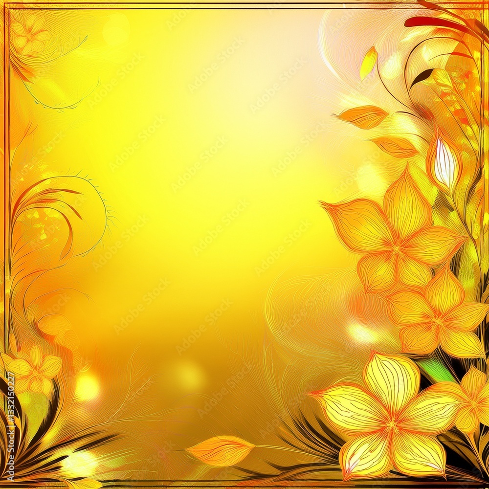 Abstract border frame of flowers in the corner of the image with space for text, blur and fade Abstract border frame of flowers in the corner of the image with space for text, blur and fade