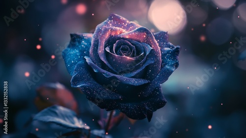 Design roses with galaxy patterns on the petals--think deep blues, purples, and shimmering stars.Create glowing, ethereal effects around the bloom.Blend space and nature themes for a surreal aesthetic