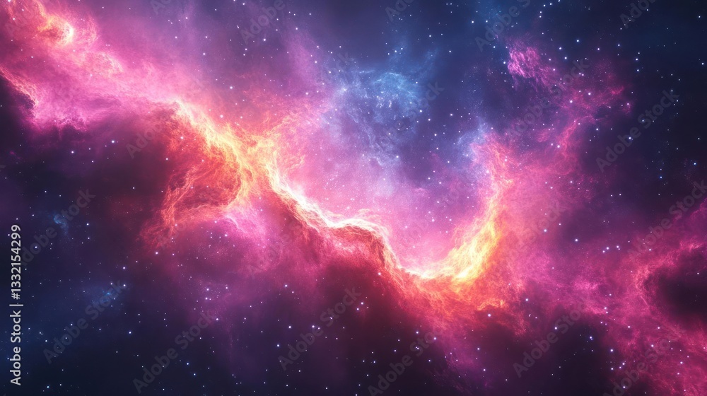 Fototapeta premium A vibrant galaxy with swirling colors and stars