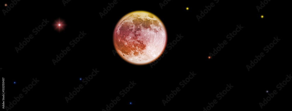 The moon in the night sky