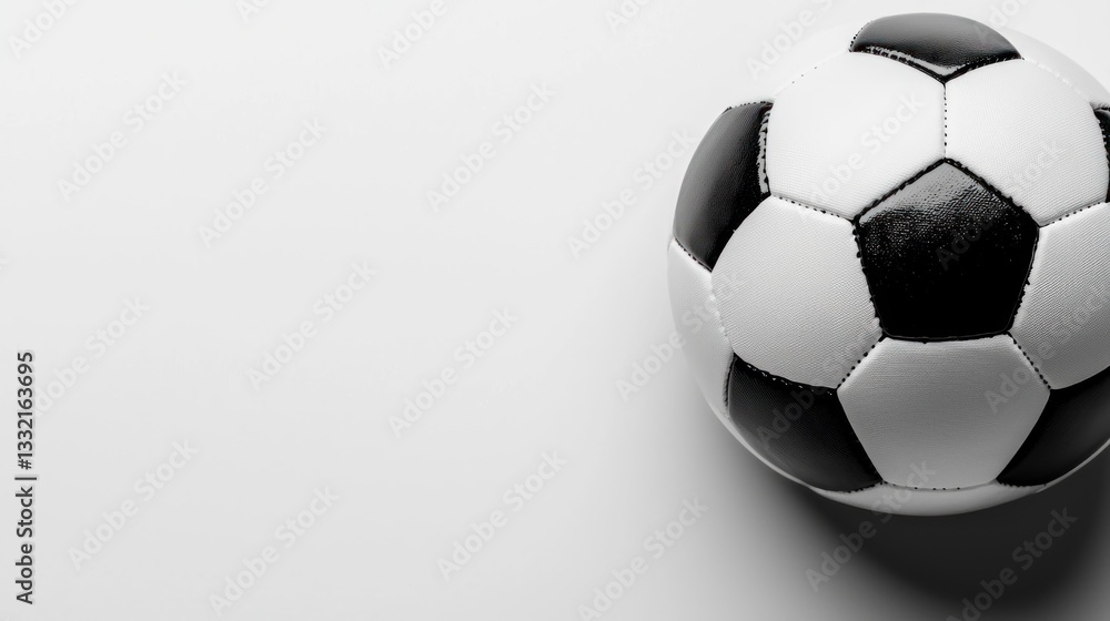 Obraz premium Soccer ball on plain white background