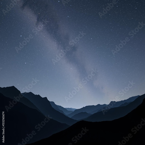Wallpaper Mural Milky Way Dawn Over Mountain Range Torontodigital.ca