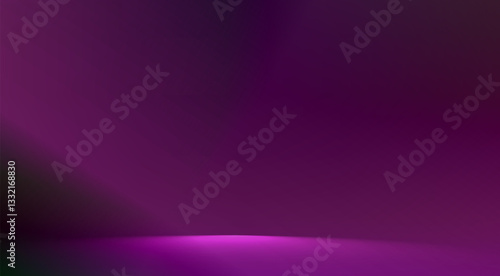 Purple dark studio room. Limbo maroon dark background. Abstract 3d backdrop for product presentation. Minimal wall scene. Showcase, promotion display, presentation. Vector stage mockup illustration