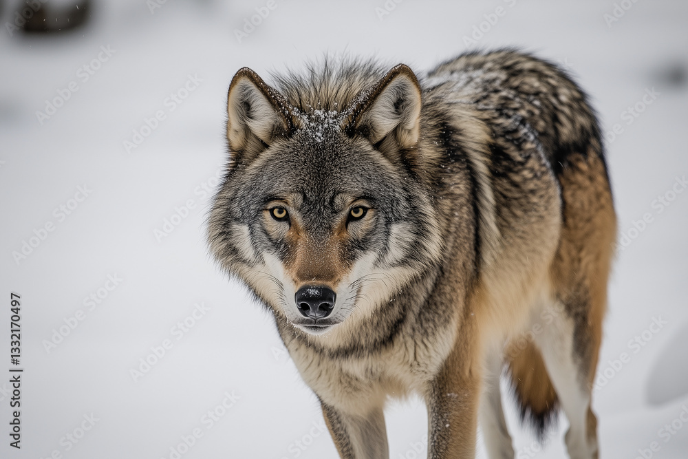 wolf in snow, attractive winter scene with wolf, close to wolf in snow wolf in snow, attractive winter scene with wolf, close to wolf in snow