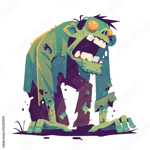 Illustration of a cute zombie character for motion graphics and animation