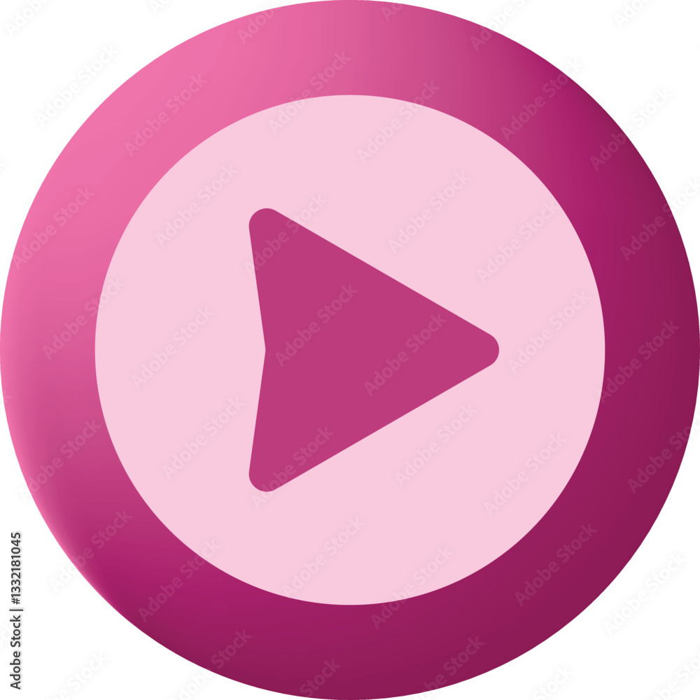 Pink Play Button Icon Design Pink Play Button Icon Design