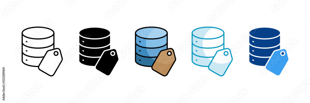 Data Labeling Icon Set Multiple Style Collection Data Labeling Icon Set Multiple Style Collection