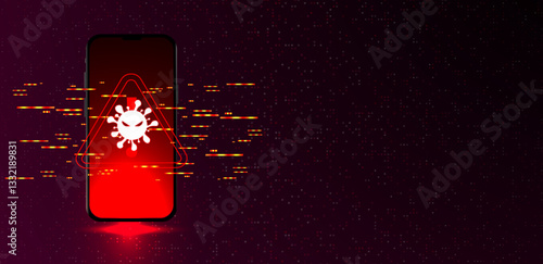 Phone scam alert malware floating notification vector editable
