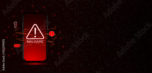 Phone scam alert malware floating notification vector editable