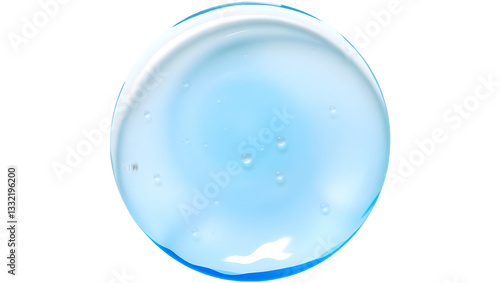 Wallpaper Mural A smooth, round droplet exhibiting a soft gradient of blue hues, capturing light and creating a glossy surface. Torontodigital.ca