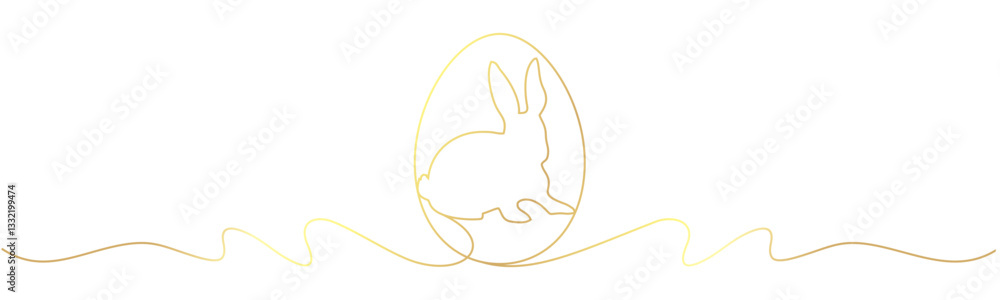 golden vector illustration of an easter egg with a bunny for easter decorations golden vector illustration of an easter egg with a bunny for easter decorations