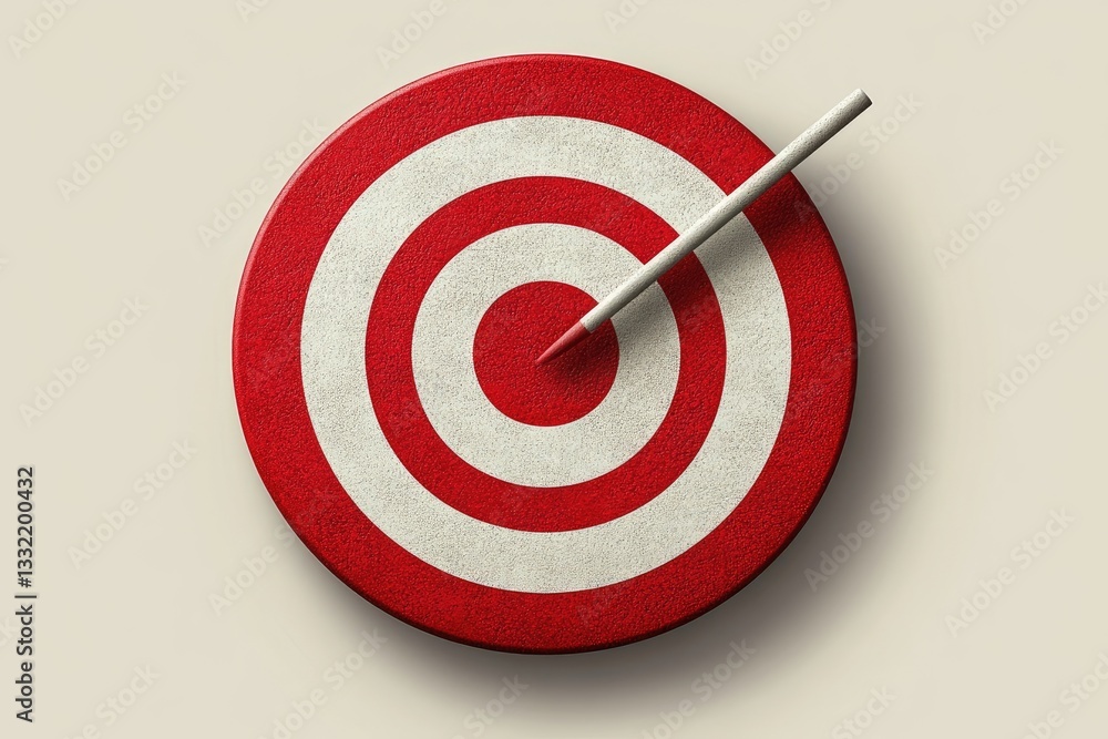Red and white three-dimensional circular target Red and white three-dimensional circular target