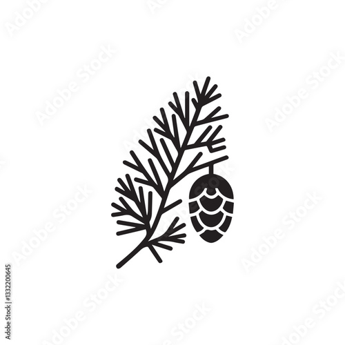 Vintage Pine Cone with Leaf Branch Logo design.