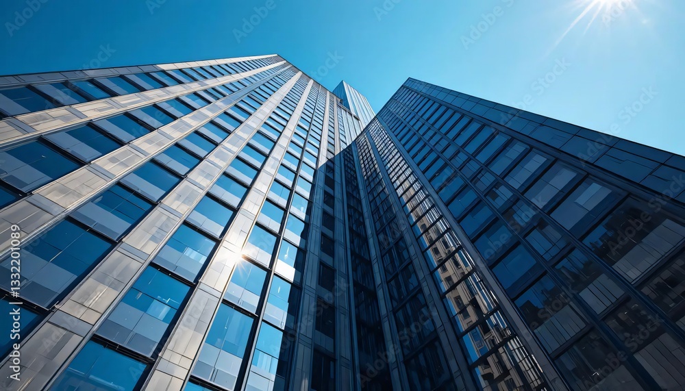 Modern Glass Skyscrapers Architecture City Buildings Sunlight Exterior Modern Glass Skyscrapers Architecture City Buildings Sunlight Exterior