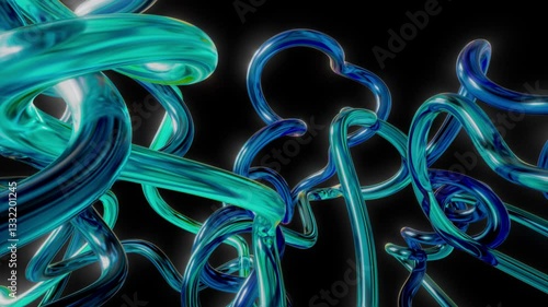 human hemoglobin chains 3d animation, molecule proteins visualisation with mask