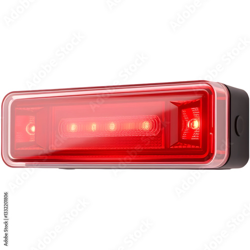 Obraz na płótnie A bright red LED light with multiple lamps, designed for visibility and safety. w salonie