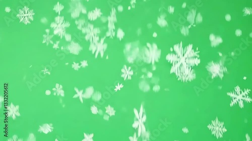 Wallpaper Mural Realistic detailed snowflakes falling on green chroma key for holiday and winter scenes Torontodigital.ca